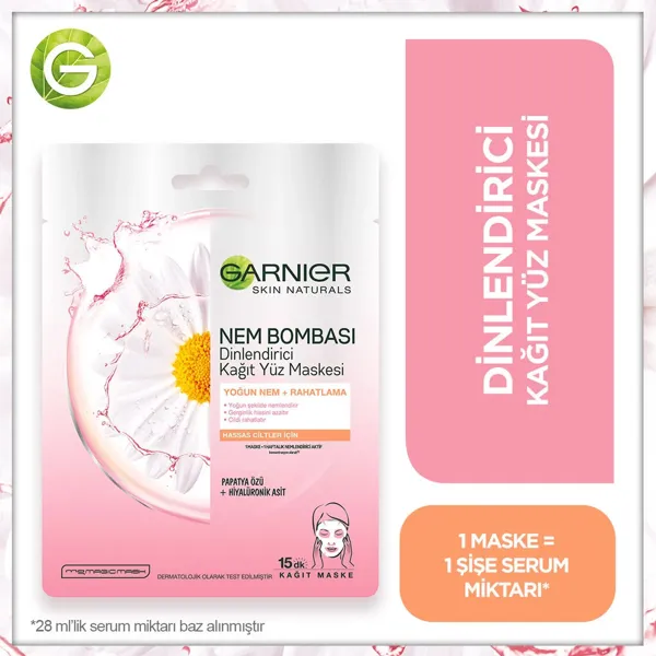 Garnier Garnier Nem Bombas Dinlendirici Kagt Maske 28 gr