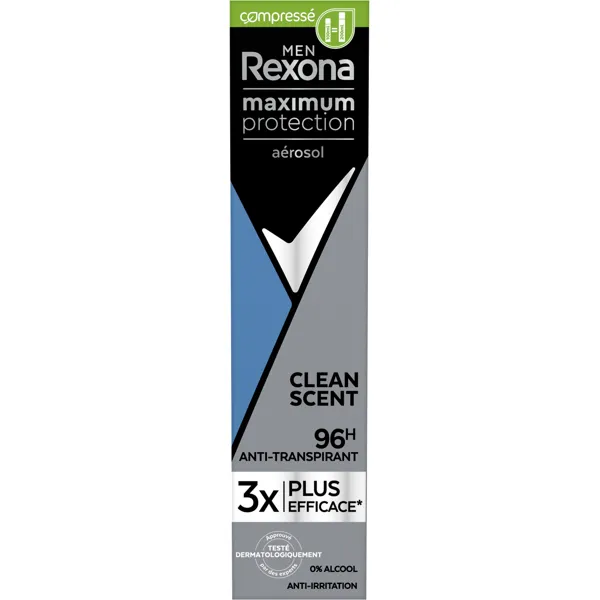 Rexona REXONA MEN Deodorant Homme Spray Anti-Transpirant Compresse Maximum Protection Clean Scent