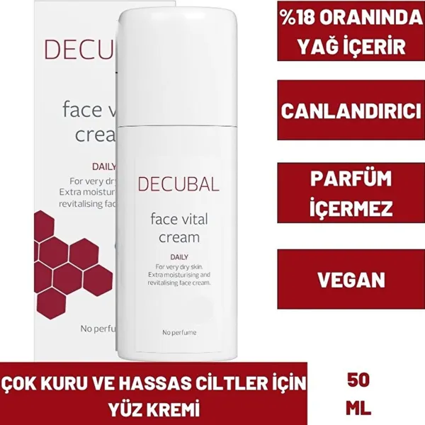 Decubal Decubal Face Vital Kuru ve Hassas Ciltler Icin Ekstra Besleyici Yuz Kremi