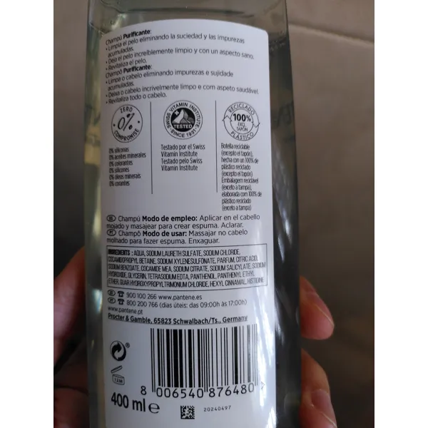 Pantene Champu Purificante Nutri Pro-V