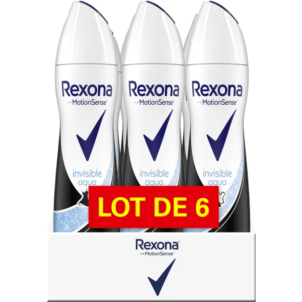 Rexona Rexona Deodorant Femme Spray Anti-Transpirant Invisible Aqua 6x200ml