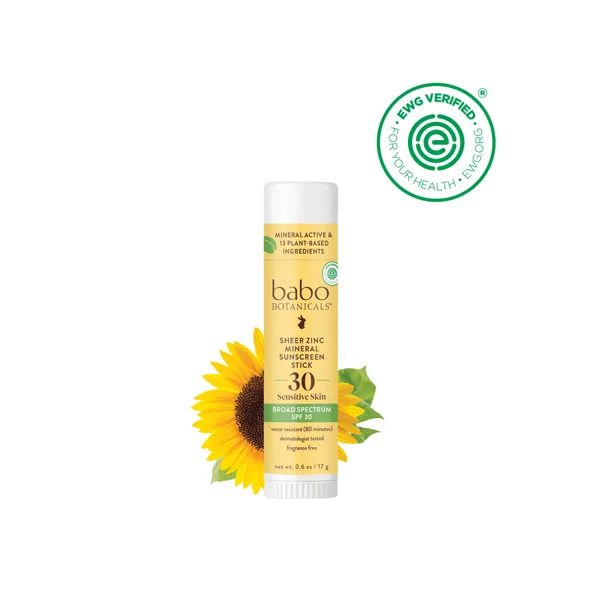 Babo Botanicals Sheer Zinc Mineral Sunscreen Stick SPF30
