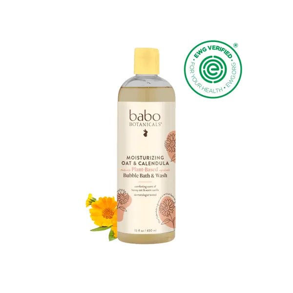 Babo Botanicals Moisturizing Oat & Calendula Bubble Bath & Wash