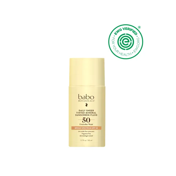 Babo Botanicals Daily Sheer Tinted Mineral Sunscreen Fluid SPF50
