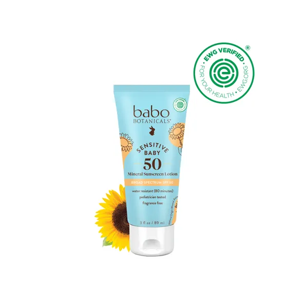 Babo Botanicals Sensitive Baby Mineral Sunscreen Lotion SPF50