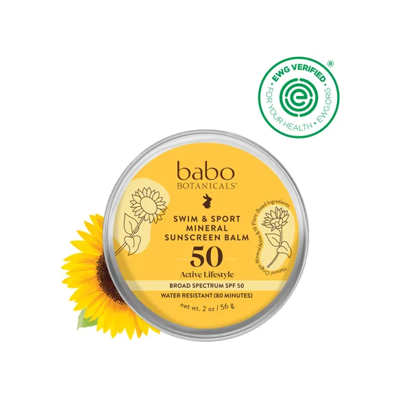 Babo Botanicals Swim & Sport Mineral Sunscreen Balm SPF50
