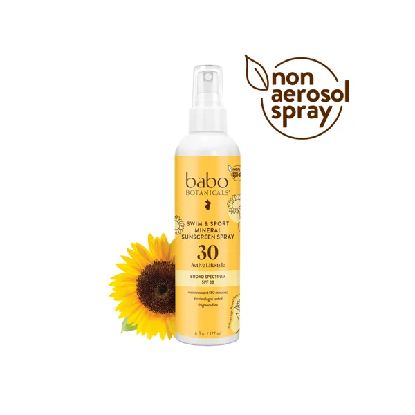 Babo Botanicals Swim & Sport Mineral Sunscreen Spray SPF30